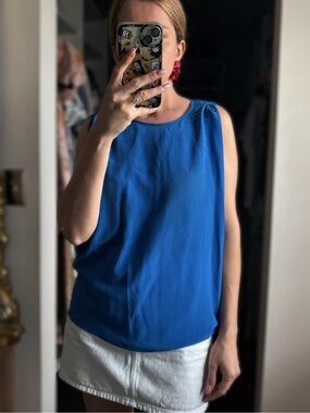 Guess by Marciano Electric Blue Sleeveless Silk Camisole top sz S